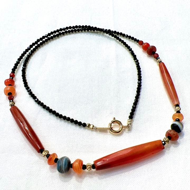 ✴︎希少✴︎ アンティークネックレス オリジナルデザイン カーネリアン