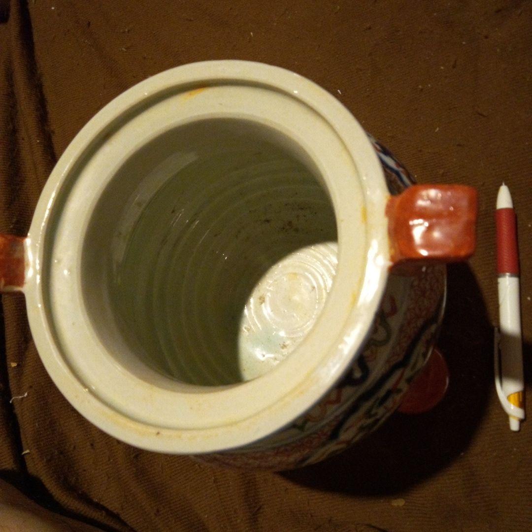 中国陶磁器　明万歴赤絵　三足香炉