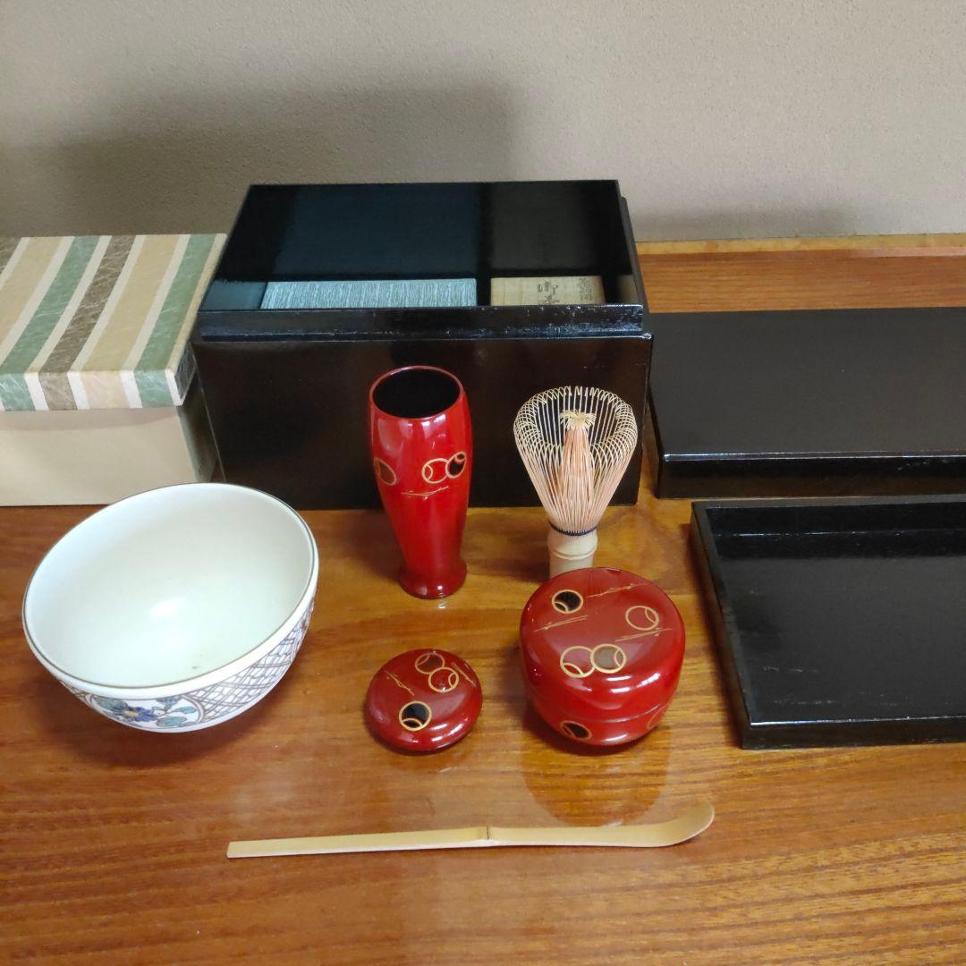＜茶道具＞ 茶箱＋茶道具 お点前7点セット