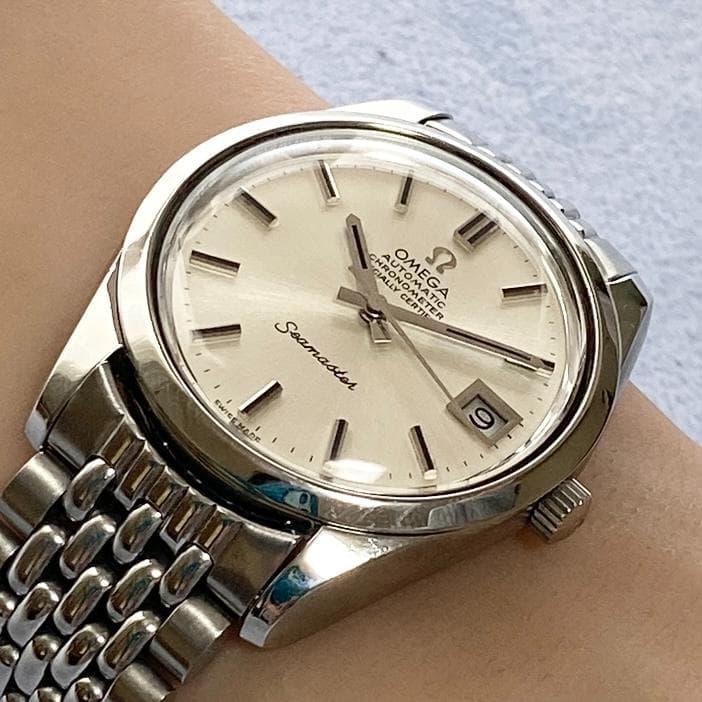 OH済 オメガ シーマスター クロノメーター 純正ライスブレス 8振動 自動巻き