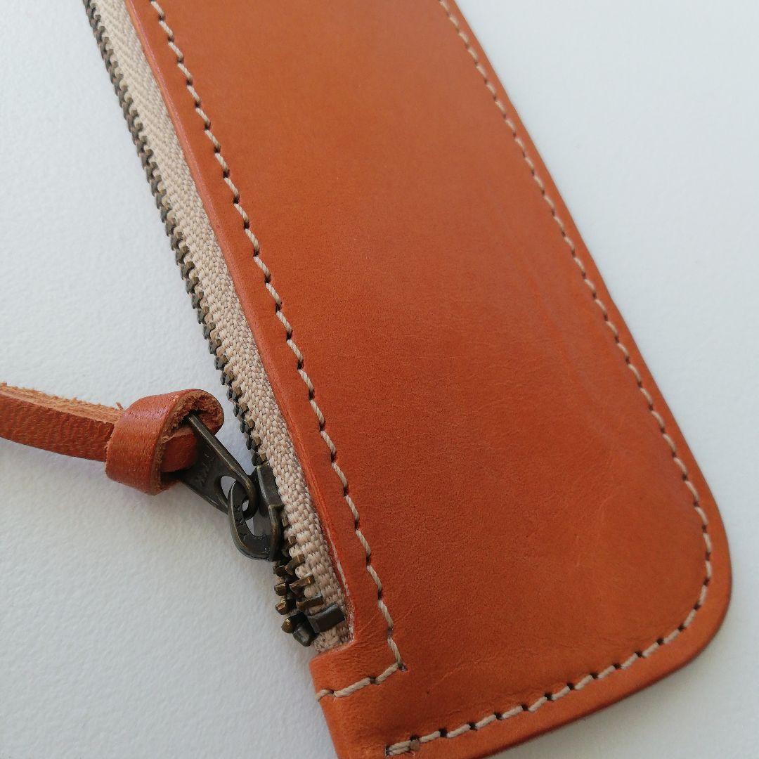 レザー　本革　ペンケース　ペンポーチ　スリム　ポーチ　筆箱　シンプル　ビジネス