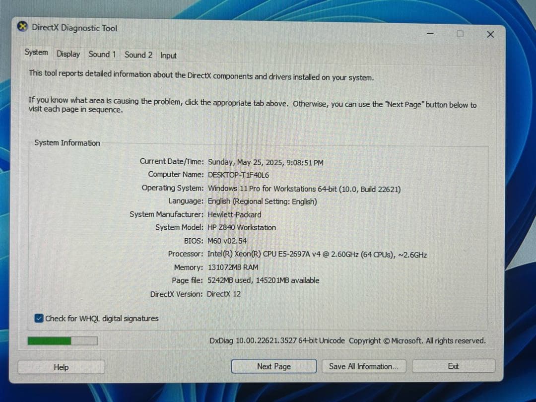サーバー HP Z840,Quadro P4000,E5 2697A V4( 2 CPU)
