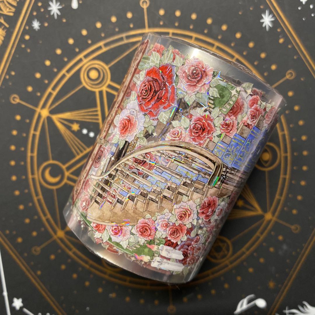 【S】海外　10m巻　貝殻光マスキングテープ　お花系/古風系/装飾系