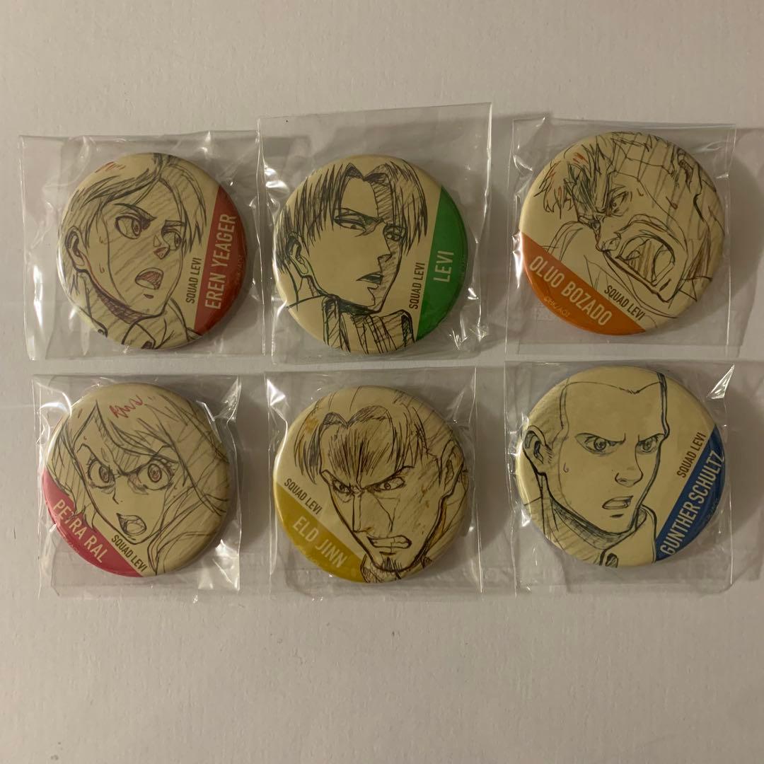 進撃の巨人 WITSTUDIO 缶バッジセット 旧リヴァイ班