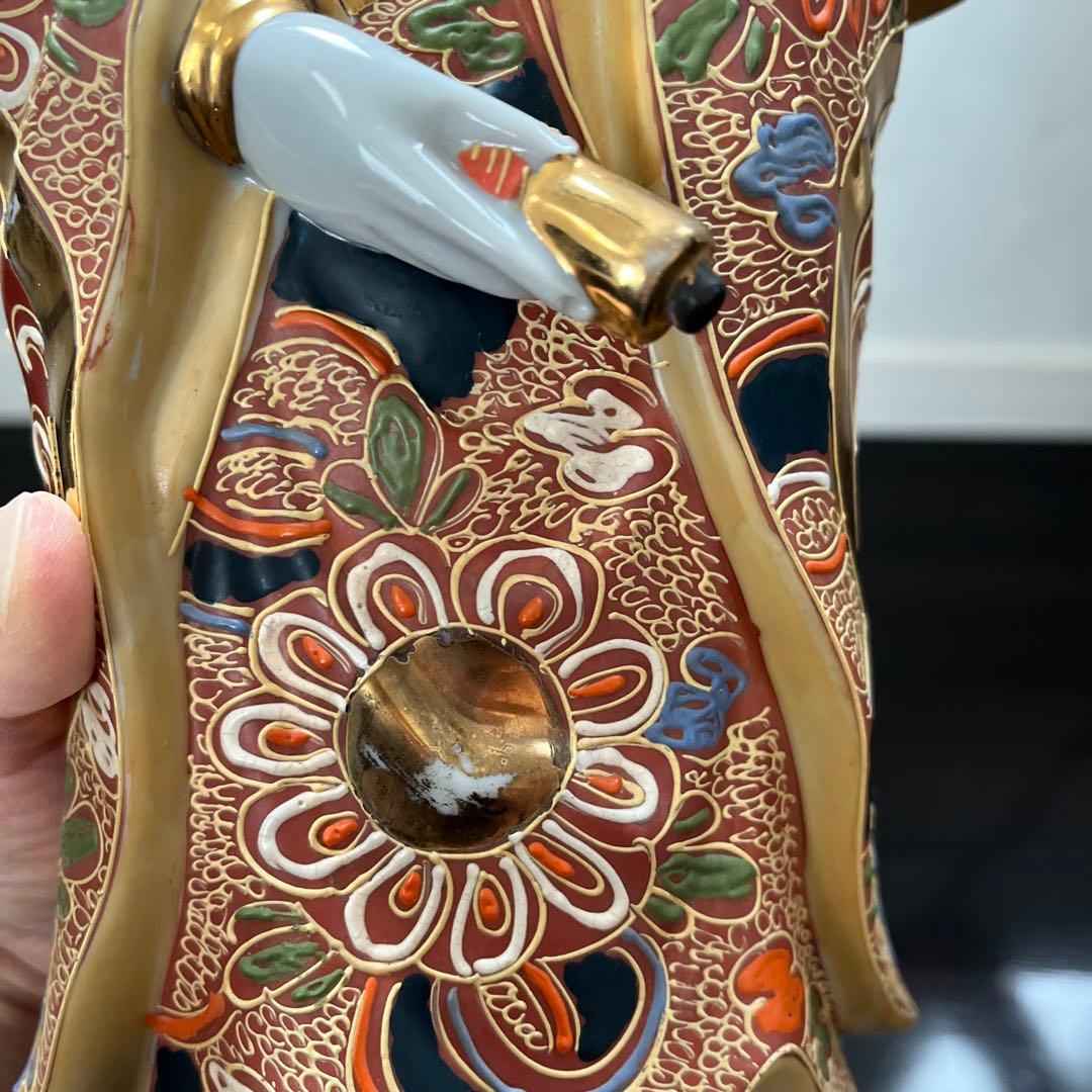 九谷焼　観音菩薩像　観音様　九谷菊仙　アンティーク　優しいお顔　約40㎝超え