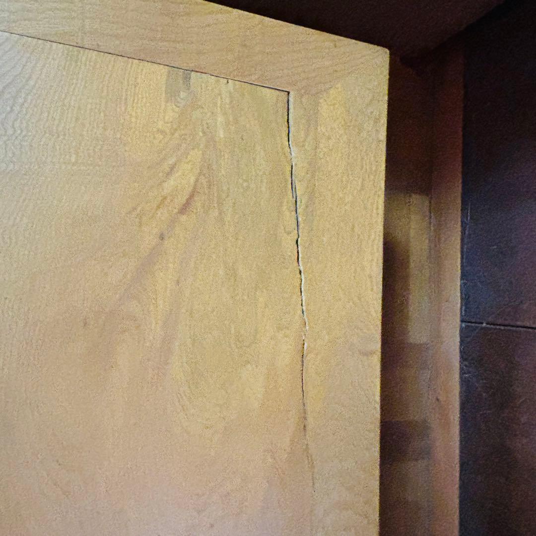 木製シンプル座卓 天板ひび割れあり