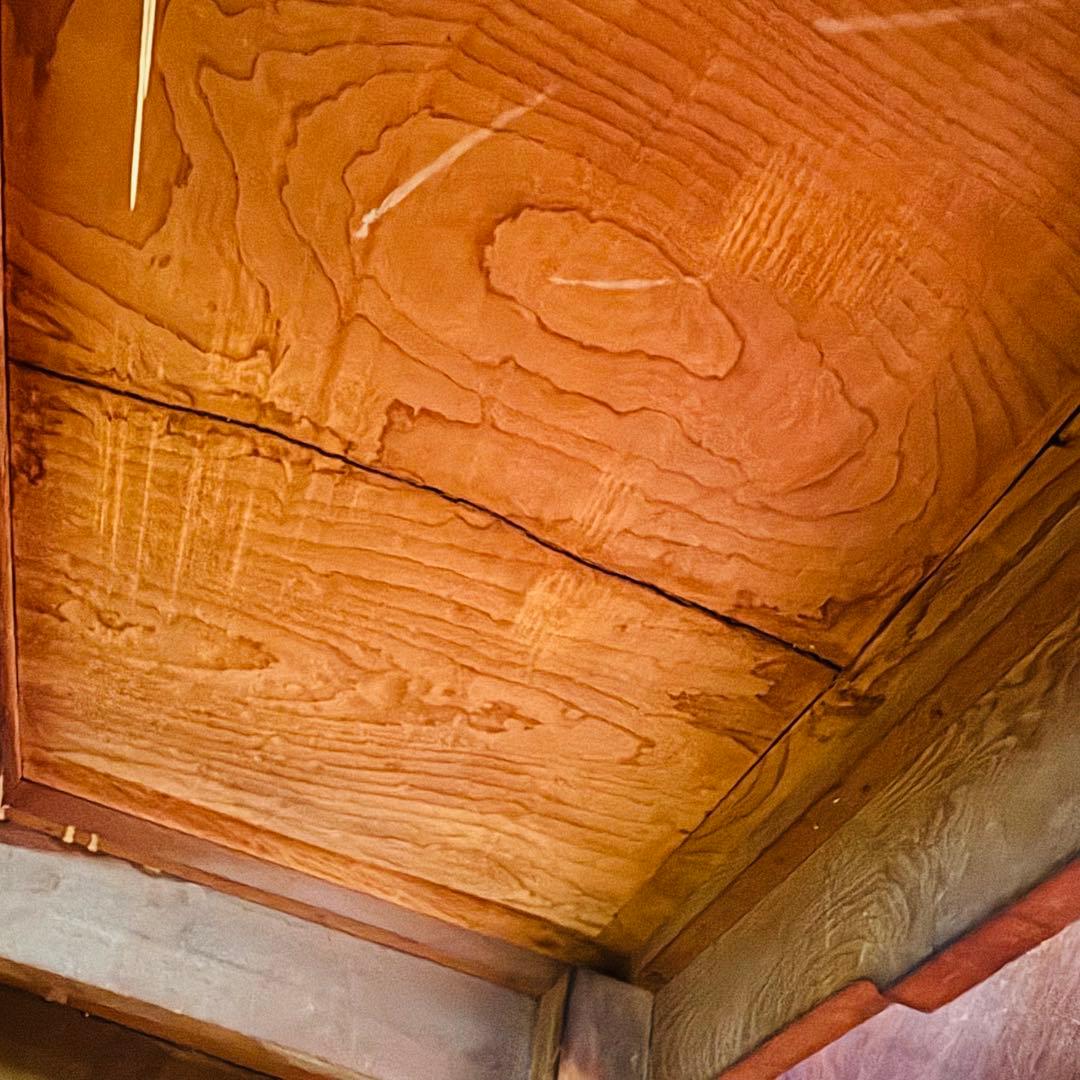 木製シンプル座卓 天板ひび割れあり