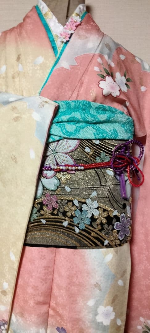 桜_kaa040508　銀通し、振袖、長襦袢、帯、小物フルセット