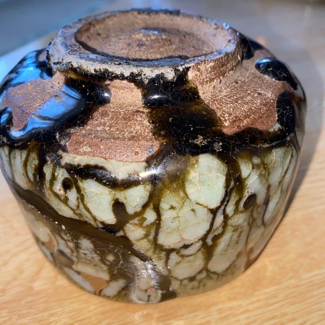 斑唐津　小服茶碗　桃山ー江戸初期　継ぎ有り