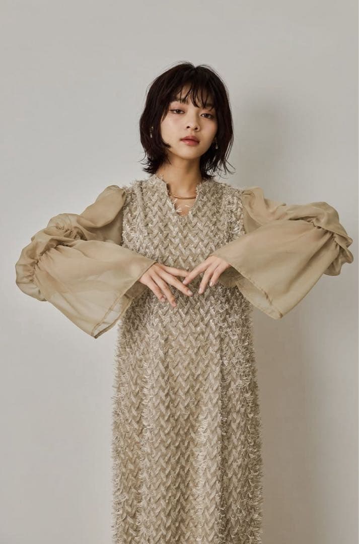 新品　DORRY DOLL フリルデザインドレス M結婚式　パーティ　ワンピース