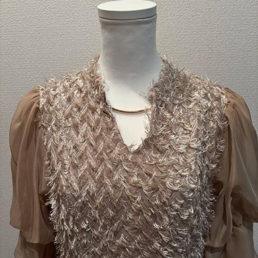 新品　DORRY DOLL フリルデザインドレス M結婚式　パーティ　ワンピース