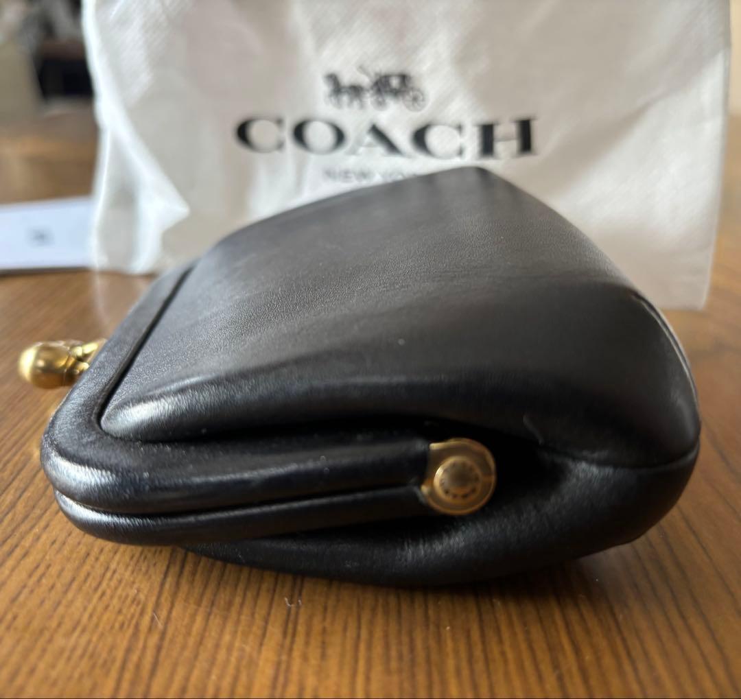 コーチ COACH がま口ケース　キスロック　ブラック