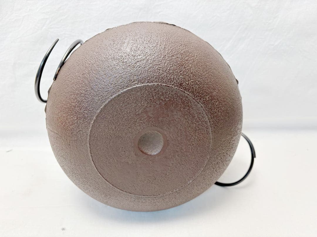 未使用 茶道具 釜師 佐藤清光作 住吉 地紋 真形釜 釜印 釜鐶付 栞 共箱