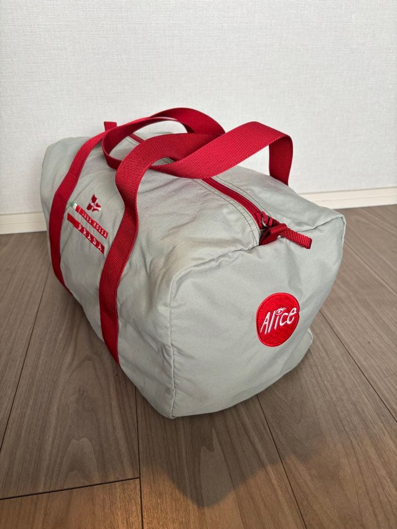 希少！プラダ PRADA LUNA ROSSA ミニボストンバッグ グレー