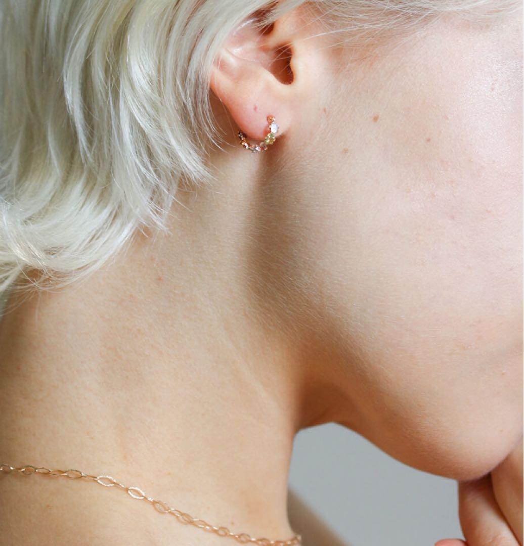 cui-cui K10 マルチカラー スナップ フープ ピアス