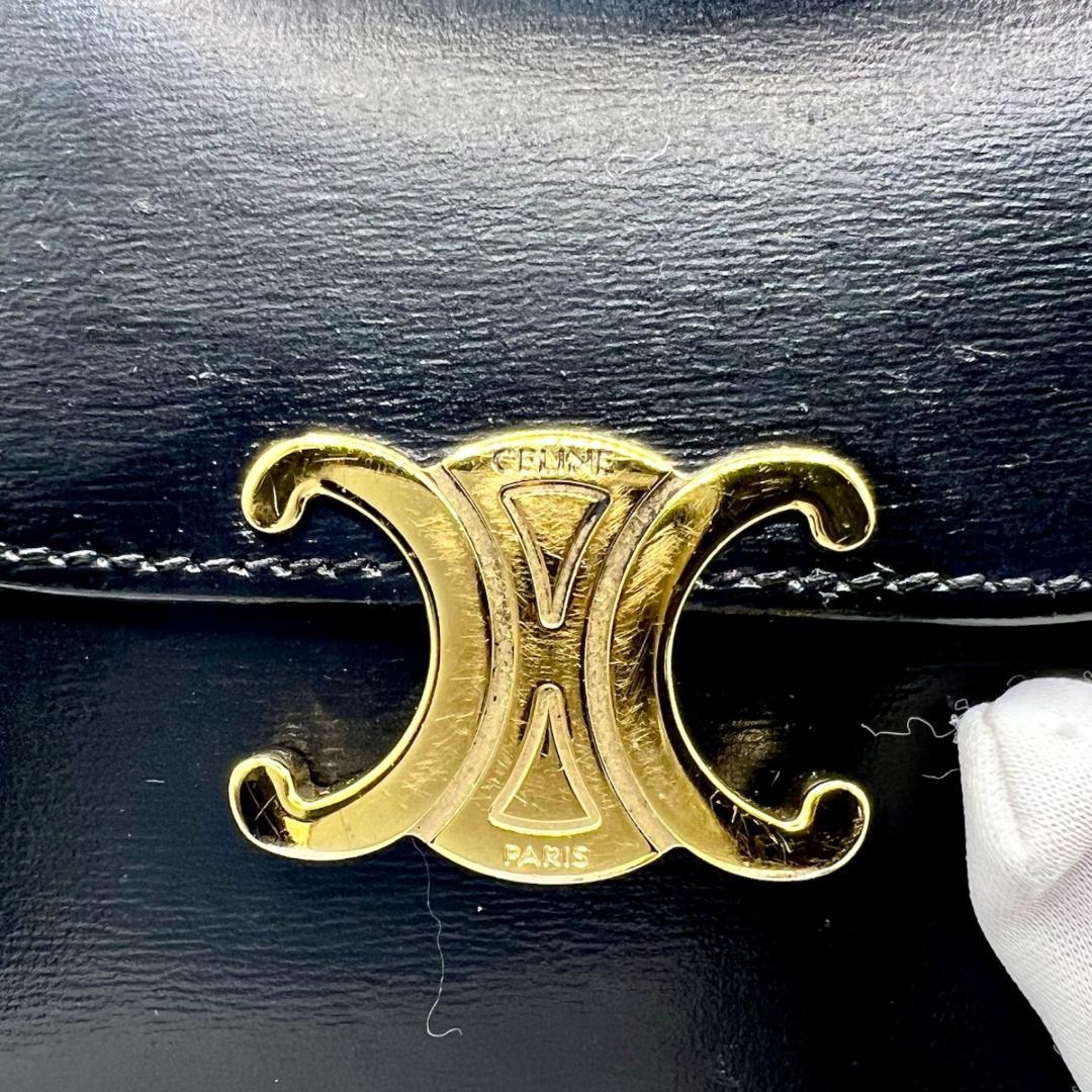 CELINE 3つ折り財布 フラップウォレット トリオンフ 黒