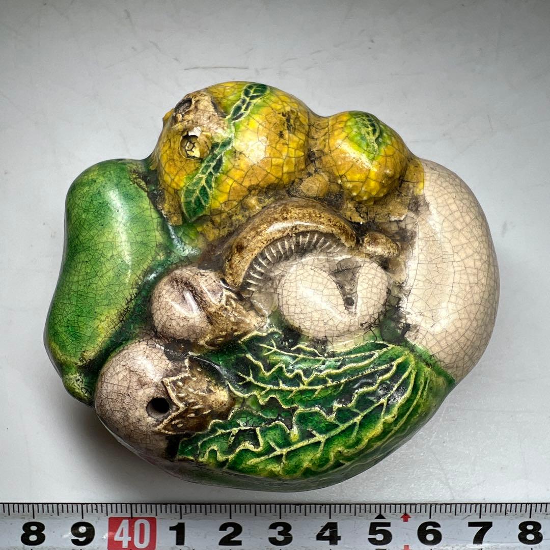 古代　中国　出来良　唐三彩水滴　幅約8㎝　東Y7-0522⭐︎2F