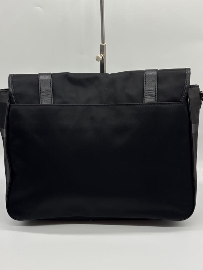 美品✨ブラックレーベル メッセンジャー ショルダーバッグ ノバチェック 黒