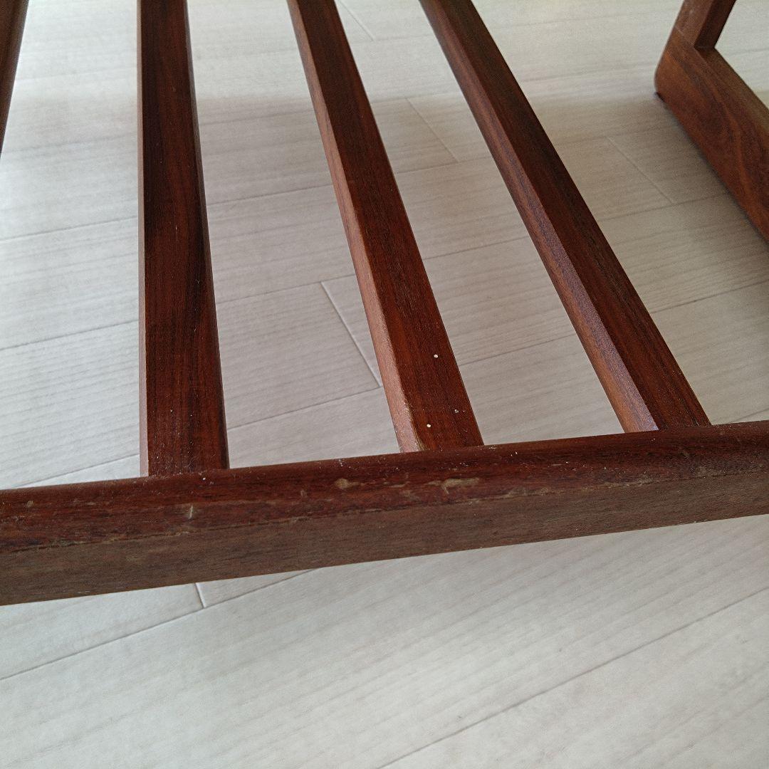 70B ヴィンテージ花模様タイル付きローテーブル