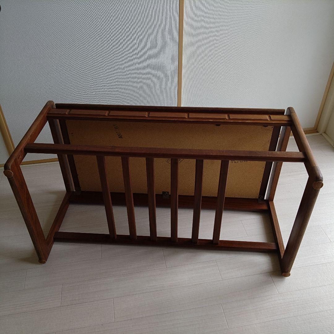 70B ヴィンテージ花模様タイル付きローテーブル