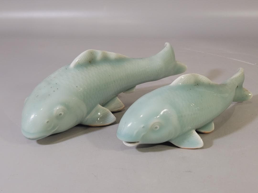 青磁 双魚置物 DT735