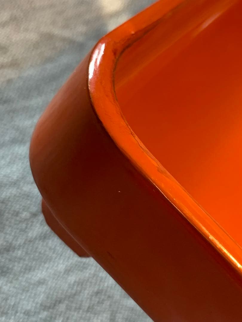 朱塗り 角膳 二枚セット（30cm角 × 高さ5cm）稀にみる美品