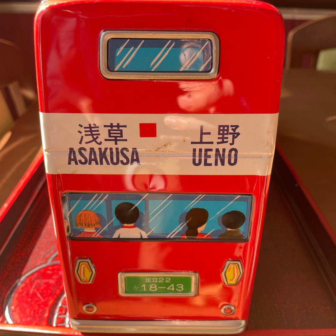 サクラ2階建路線バス(上野↔浅草)　ブリキバス　フリクショントーイ