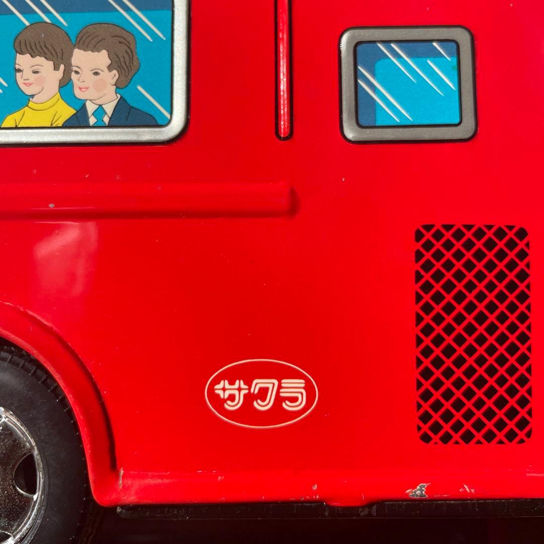 サクラ2階建路線バス(上野↔浅草)　ブリキバス　フリクショントーイ