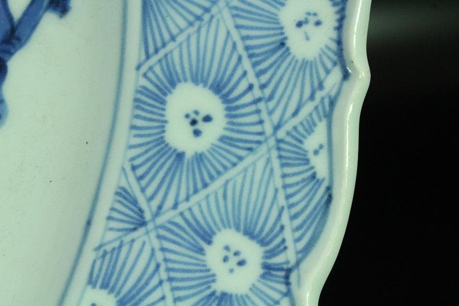 古伊万里 蝶花紋 大皿 φ40cm(K-YC516)