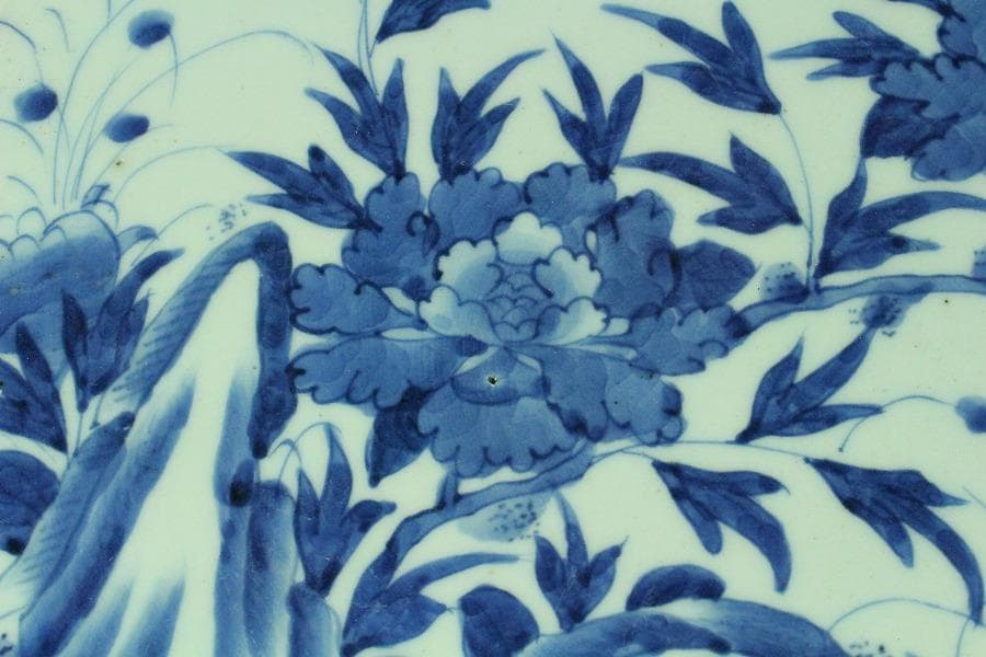 古伊万里 蝶花紋 大皿 φ40cm(K-YC516)