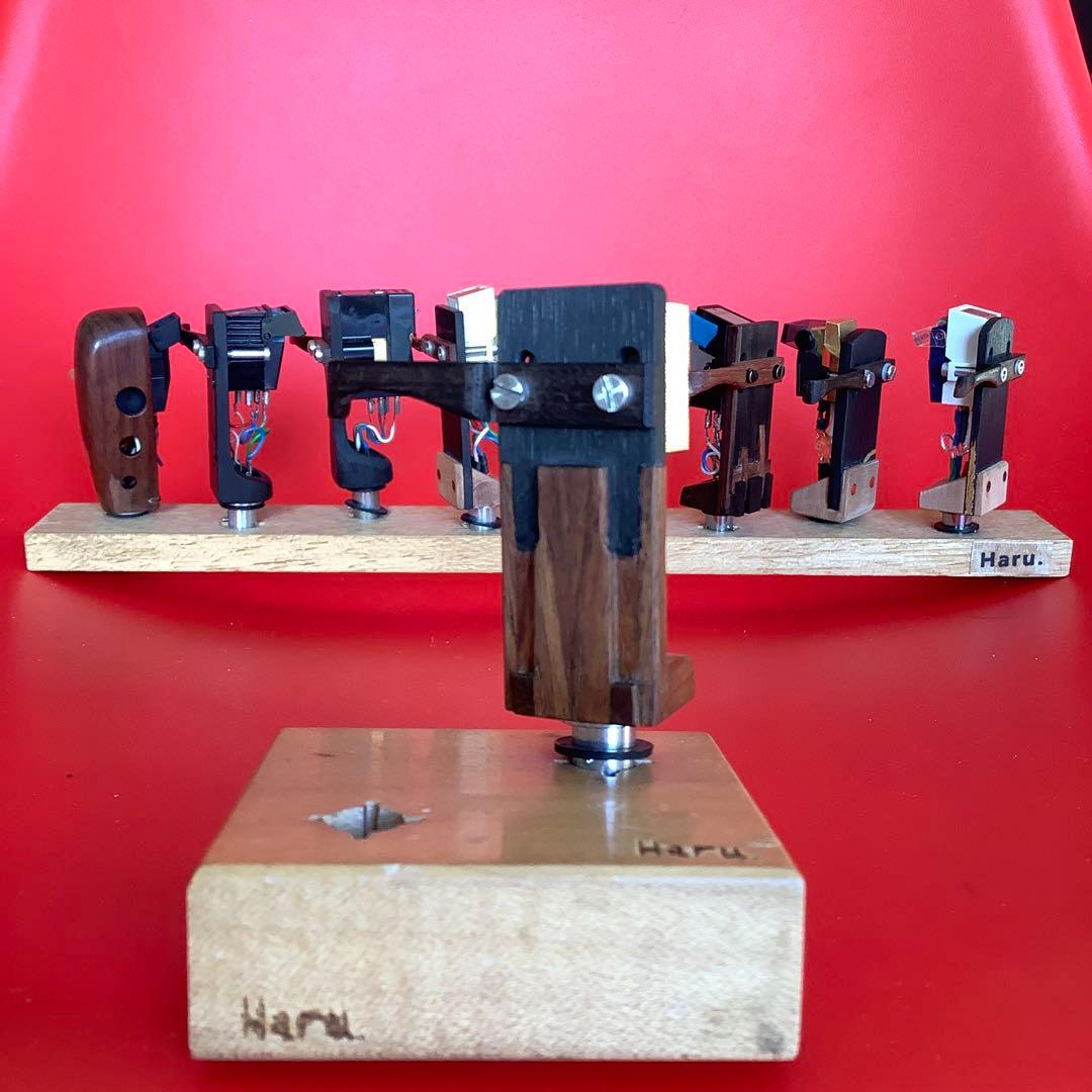 レコード音の追求　　木のヘッドシェル　(備長炭➕花梨、黒檀の指掛け) 9g