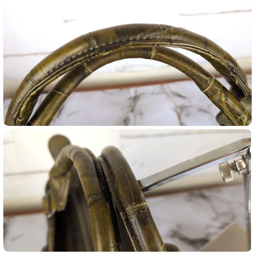 【美品】JRA☆マットクロコ　希少カラー　巾着　ハンドバッグ　かわいい