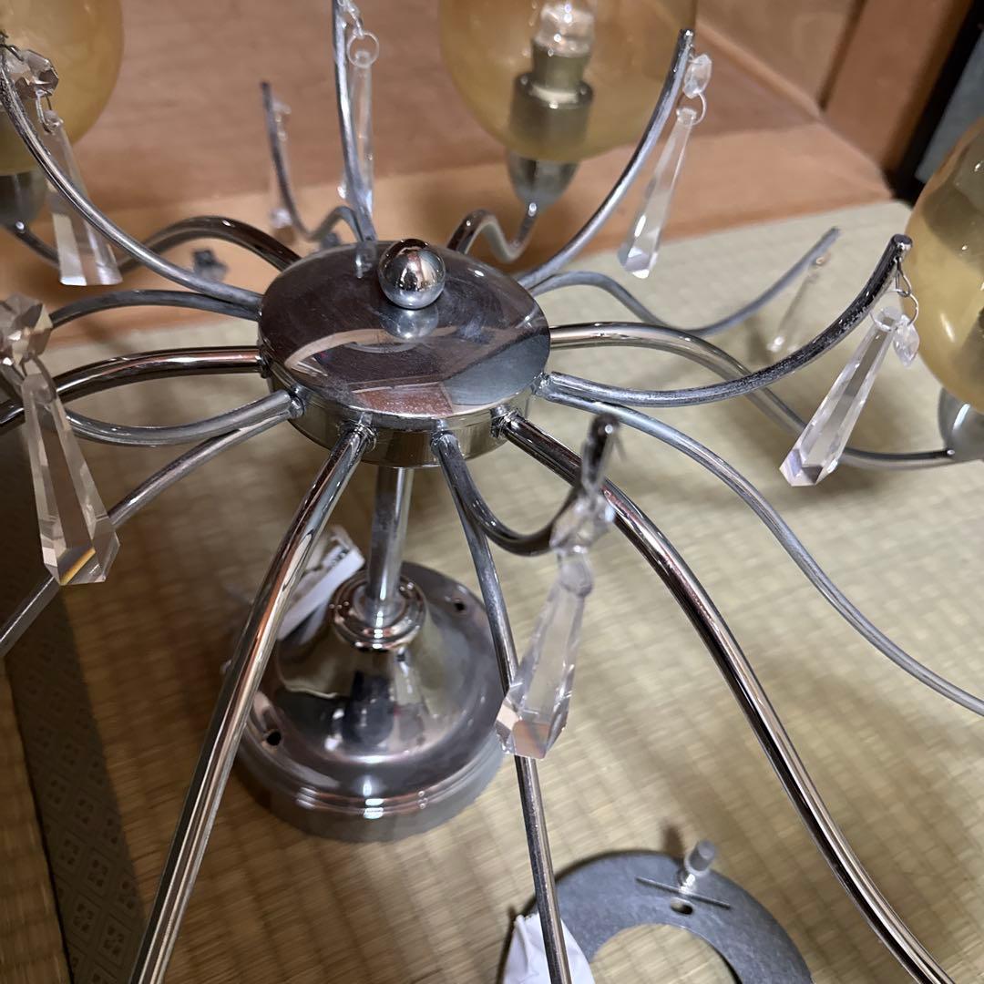 IDC大塚家具のシャンデリア　ブラウンスモークガラスのシャンデリア