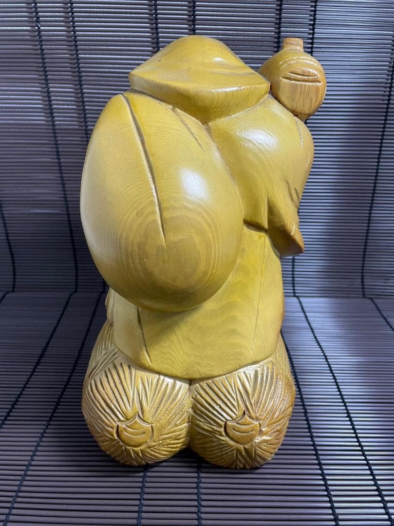 『恵比寿　大黒天』置物　木彫り　木造り　骨董品　高さ30cm 希少
