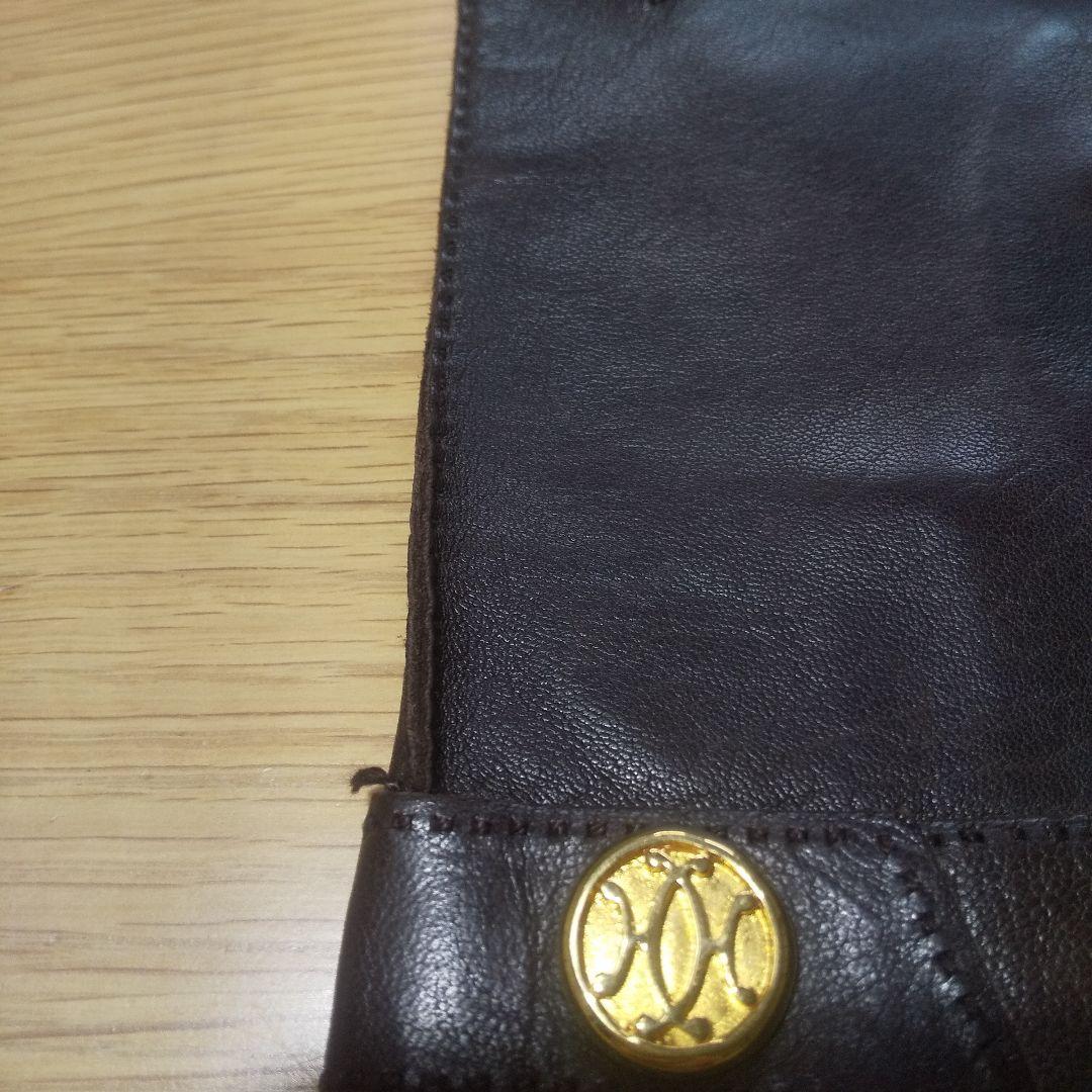 エルメス ダークブラウン レザー手袋 7½ 説明必読願います