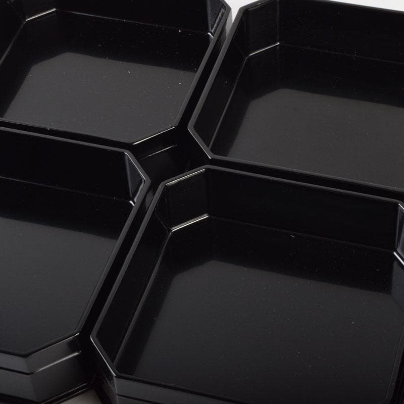 めるり 　塗師　海田宗恵造　真塗　縁高重　五段重　共箱　V　8789A