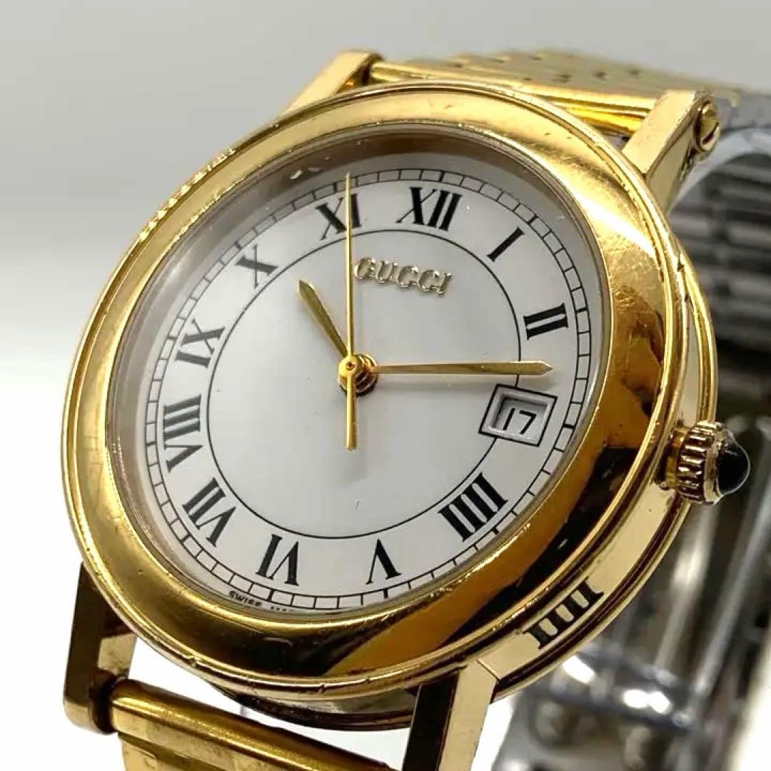 【稼働/希少】グッチ 腕時計 7200M ローマン デイト メンズ クォーツ