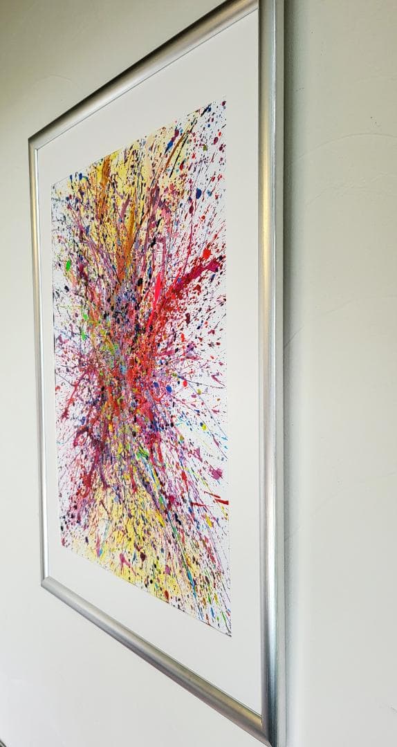 私たちの存在X 2枚セット/ 抽象画 77×56㎝ B2 額縁セット 原画のみ