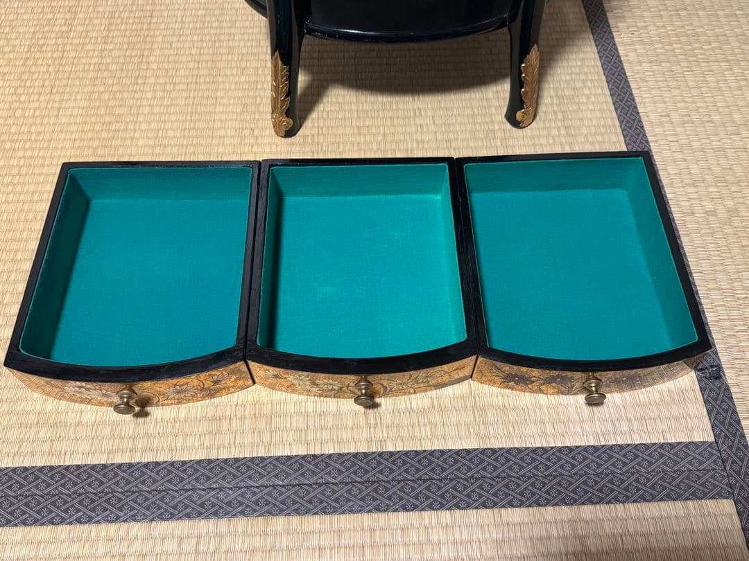 アンティーク　高級金箔家具 中国伝統家具 半円 電話台 コンソールテーブル