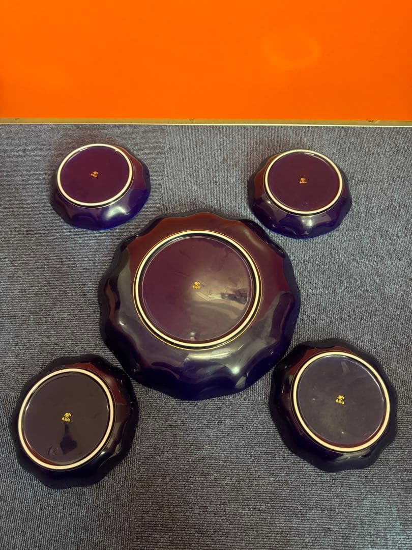 1773 香蘭社　胡蝶蘭　皿　5客　1大4小