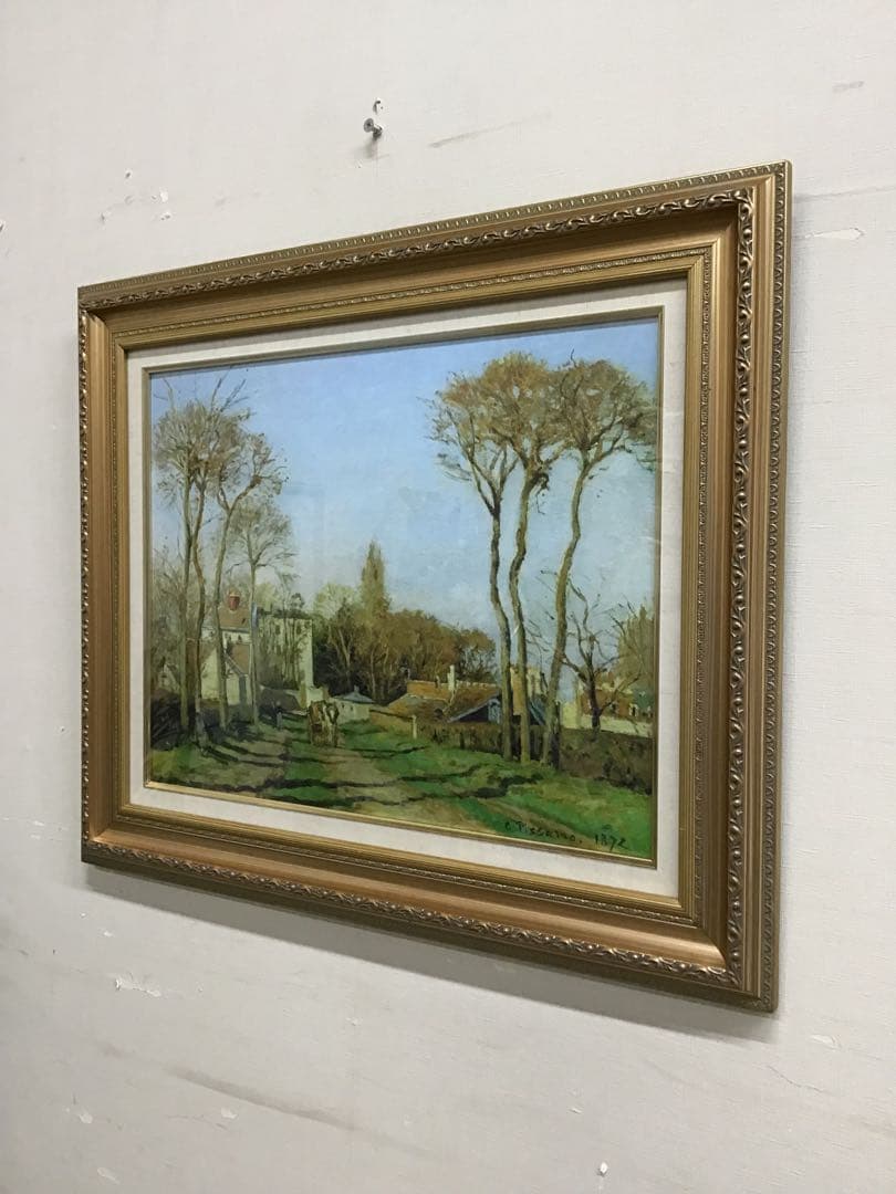 管44☆絵画☆カミーユ・ピサロ☆村の入り口☆複製画