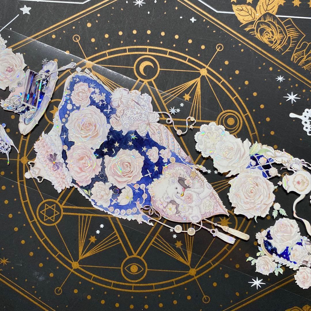 【9259】海外　マステ　中古巻　貝殻光マスキングテープ　お花　装飾系