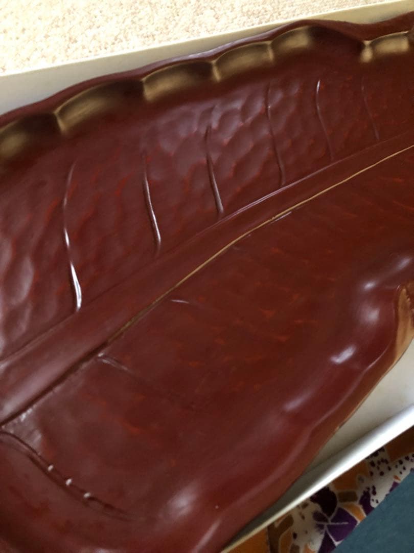 漆器 葉型 盆 箱入　54㎝