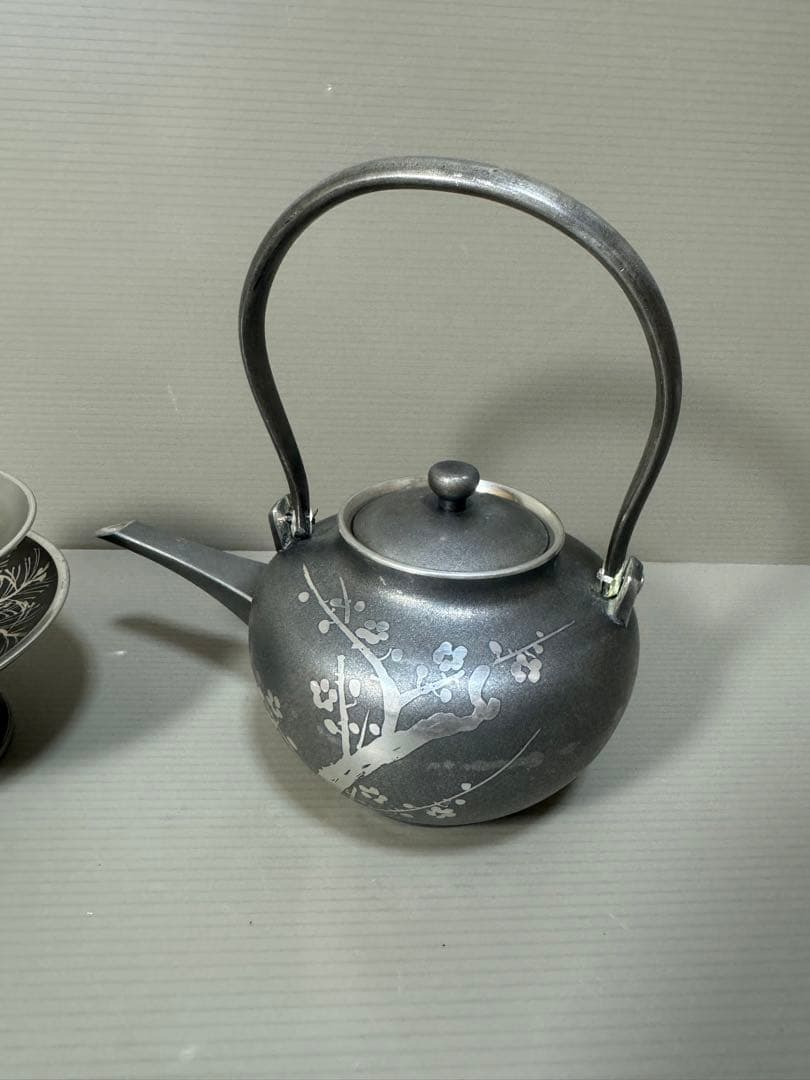 2253 錫製 屠蘇器　本錫　松竹梅