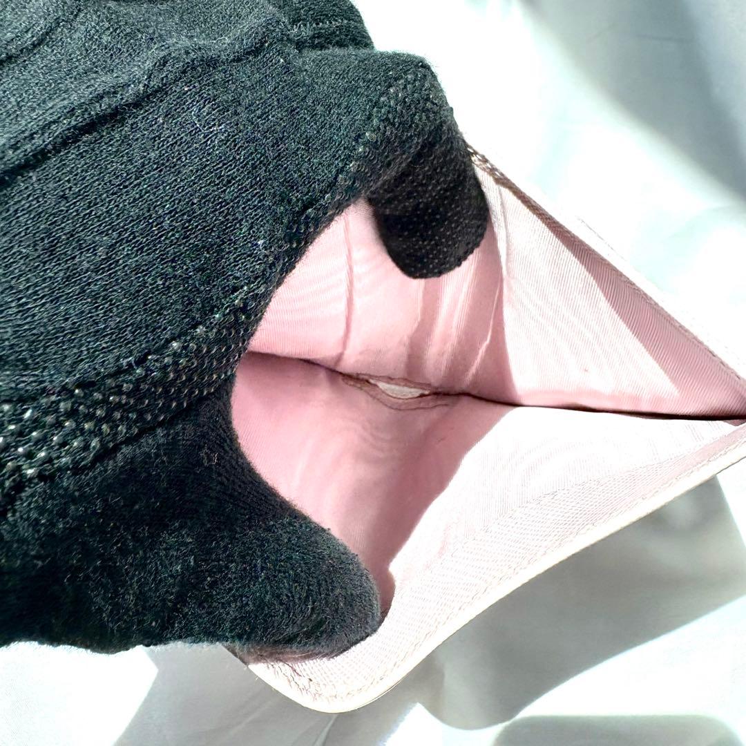 極美品/現行✨プラダ 折り財布 三角ロゴ サフィアーノレザー ピンク