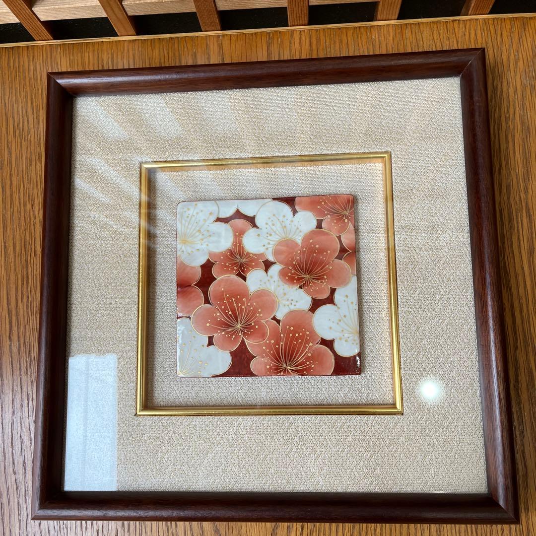 京焼　陶あん　桜の陶額