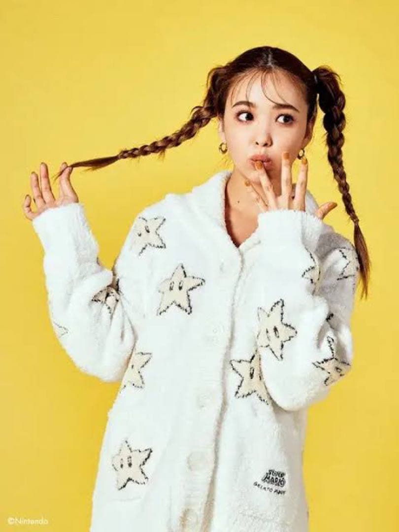 ジェラートピケ スーパーマリオ　コラボ　スター　カーディガン