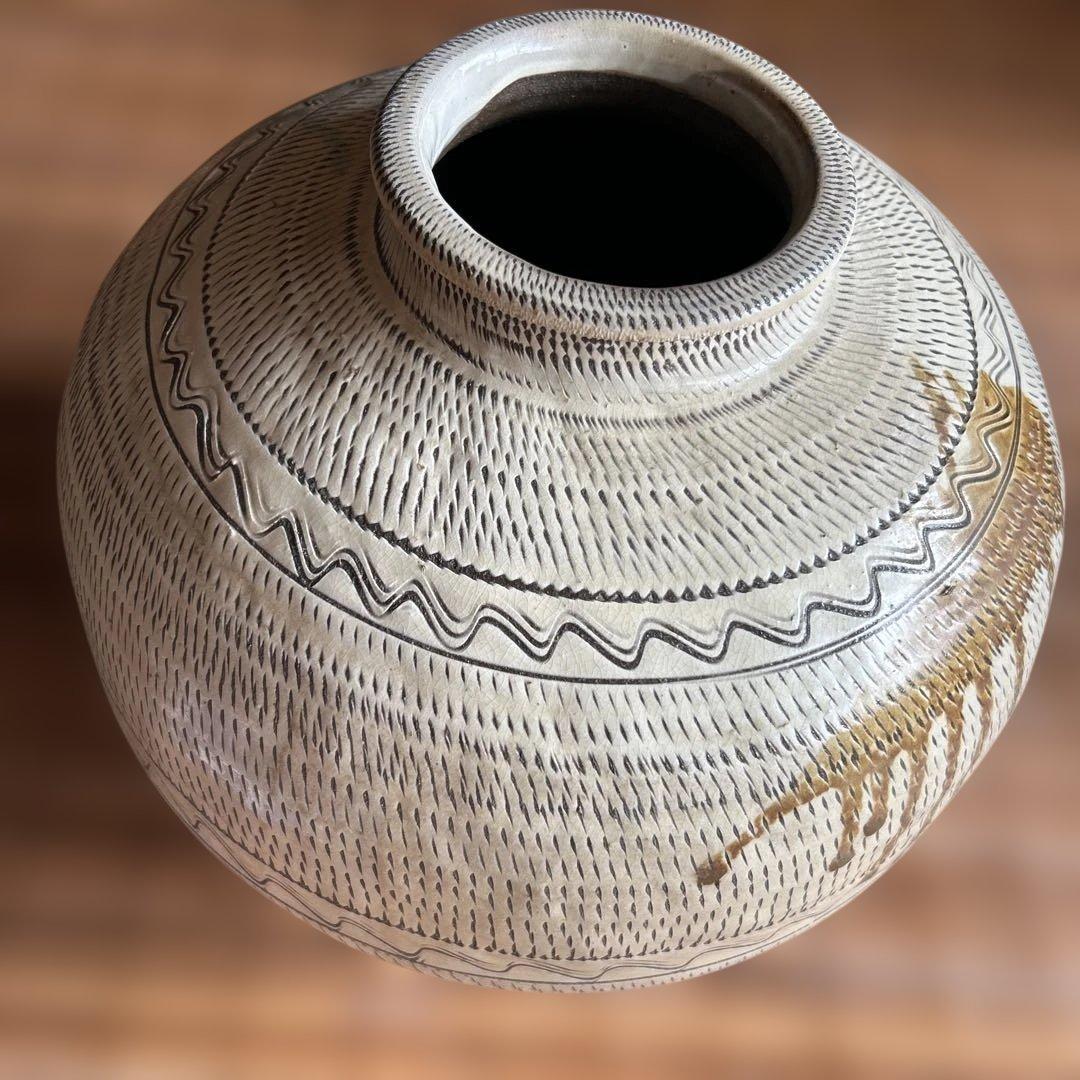 小鹿田焼　花器　壺　花瓶　アンティーク　民芸　民藝