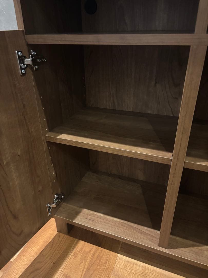 木目調キャビネット　棚　幅74