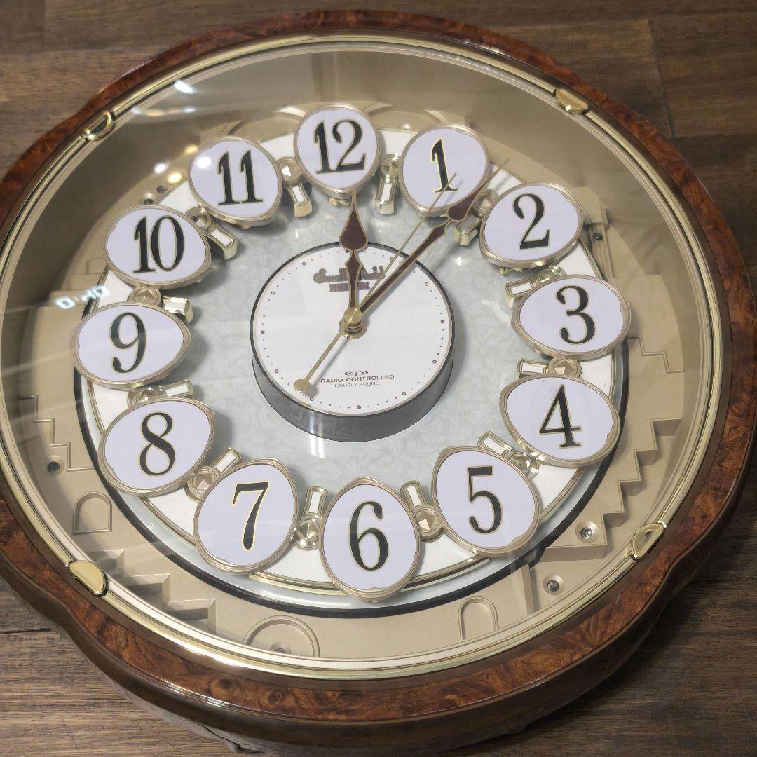 からくり 電波時計 壁掛け時計 スモールワールドコンベルS 4MN480RH23
